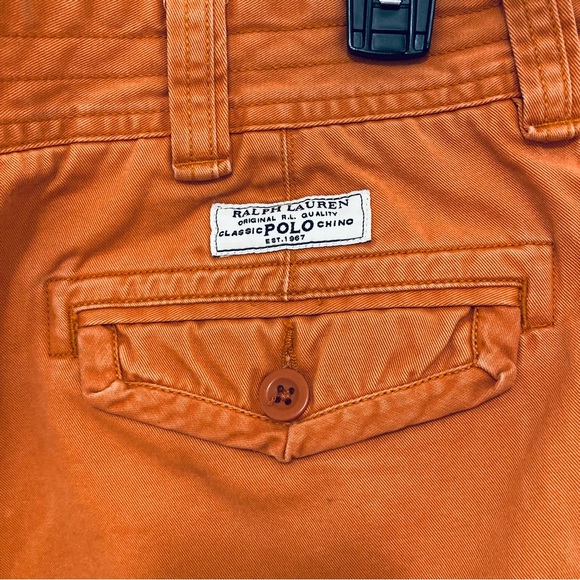Men’s Orange, Cotton, Cargo Shorts, brand Polo by Ralph Lauren. - Picture 9 of 13
